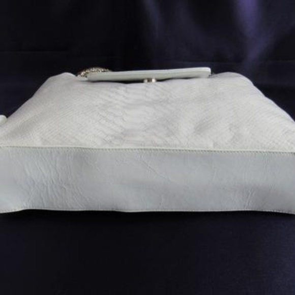 MICHELLE MONROE WHITE SNAKESKIN LEATHER HANDBAG - Picture 6 of 8